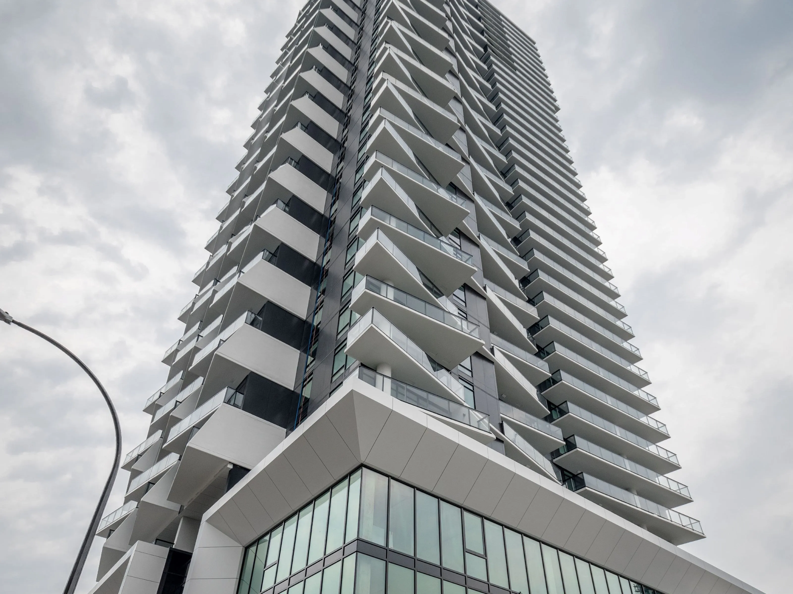 Facade of the completed Akimbo tower, Burnaby