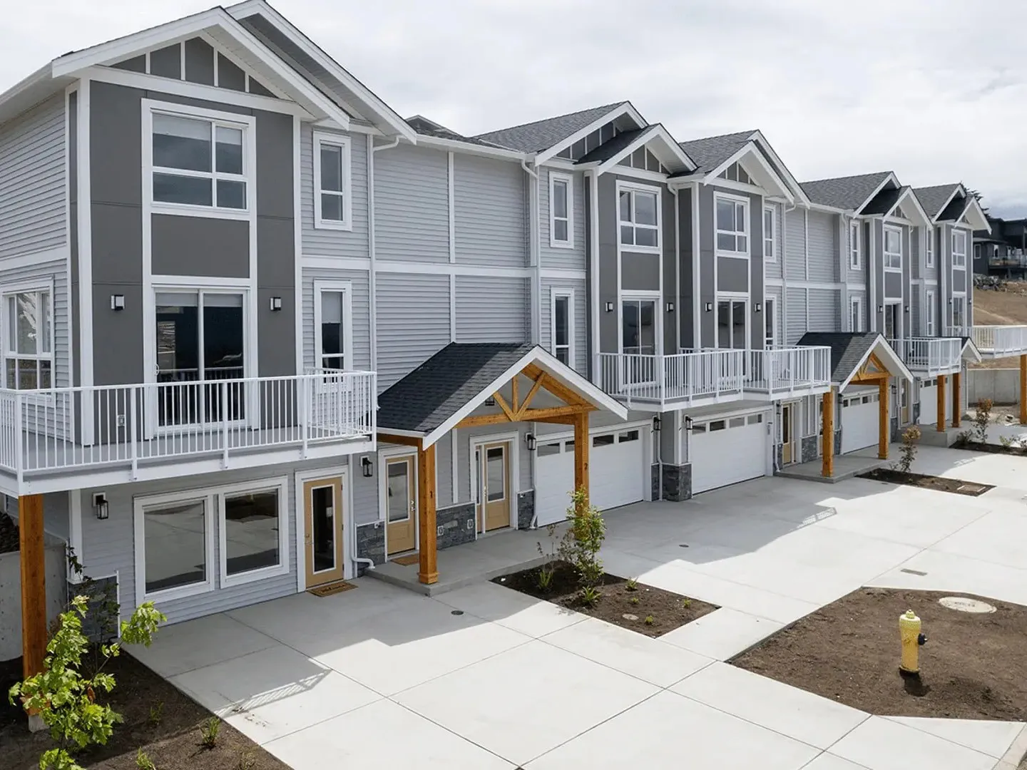 Completed Kingsview townhomes, Vancouver Island