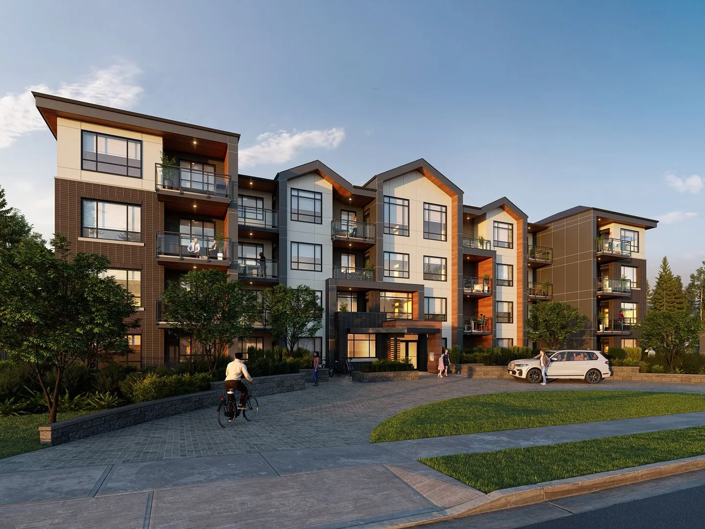 Architectural rendering of Preston at dusk, Surrey