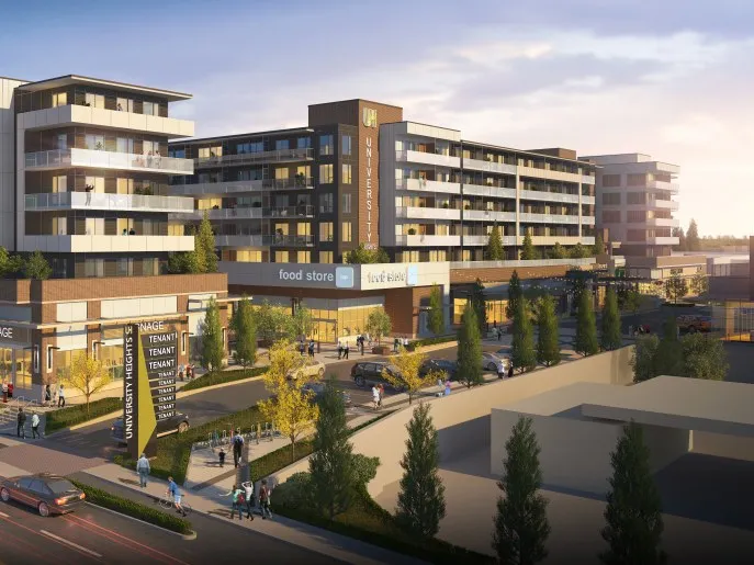 Architectural rendering of University Heights, Vancouver Island